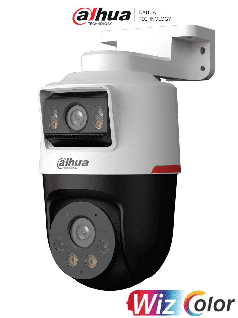 DAHUA DH-IPC-PTS2249B-E2-S-PV-PRO Cámara IP PT dual de 2MP+2MP Lente 3.6/WizColor/SMD Plus/Protección perimetral/Hasta 30m/Iluminador dual inteligente/Audio bidireccional/Disuasión activa d luz y sonido/Ranura microSD/PoE IP66#LoNuevo #DWIZ #WIP #PIP #CWD