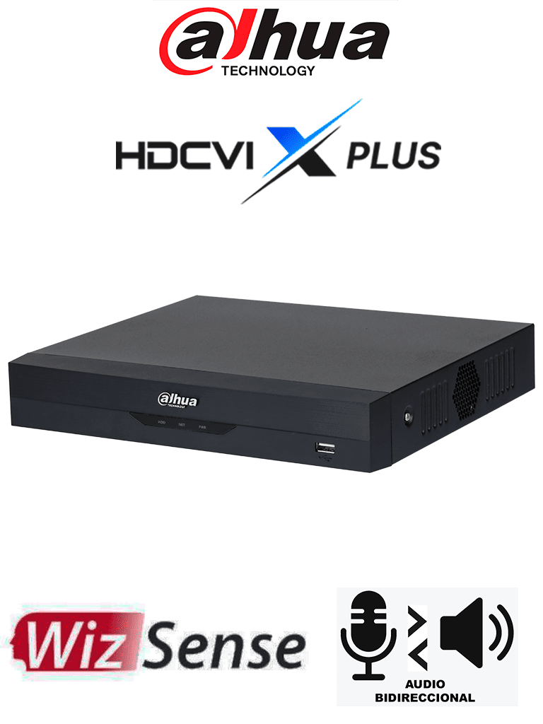 DAHUA DH-XVR5116HE-I3/T - DVR de 16 Canales 5 MP Lite con WizSense/ Audio Bidireccional/ Soporta 16 Canales HDCVI o Hasta 24 Canales IP/ Reconocimiento Facial/ H.265+/ E & S de Alarma/ Compatible con Dolink Care #DVNU