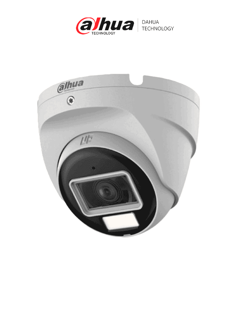 DAHUA HAC-T2A21N-U-IL-A- Cámara Domo de 2 MP Serie Cooper/ Lente de 2.8 mm con Apertura Hasta 100°/ Iluminación Inteligente Hasta 30Mts con IR + 20Mts Luz Calida/ Con Micrófono Incorporado/ Para Exterior IP67/ Metal #OD #CD #ACOO