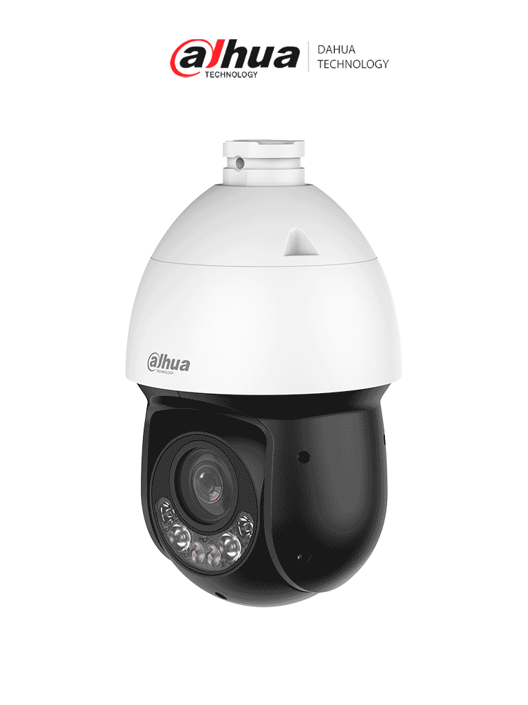 DAHUA DH-SD4D825MB-HNR - Cámara IP PTZ de 8 MP / WizSense/ 25x de Zoom óptico/ IR de 100 m/ Luz cálida 50m/H.265+/ WDR Real de 120 dB/ Protección perimetral/ Detección facial / SMD 4.0/ Ranura para MicroSD/ IP67/ E&S de Alarma y Audio/ #LoNuevo
