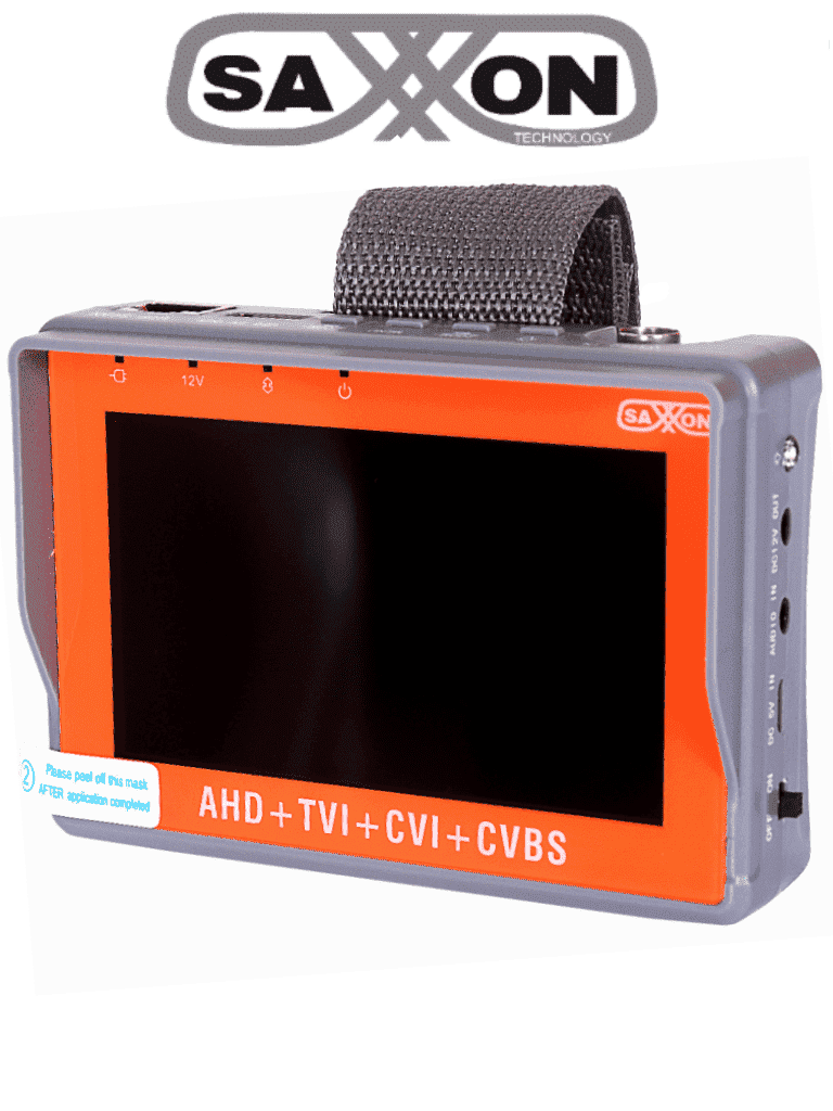SAXXON TES07MC- Probador de Video de Pulsera con Pantalla de 4 Pulgadas/ Soporta Resolución de Hasta 4 Megapíxeles/ Soporta: HDCVI/TVI/AHD/ Salida de Energía de 12vdc para Alimentar Cámaras/ Soporta Control por Coaxial/ Lampara Led/